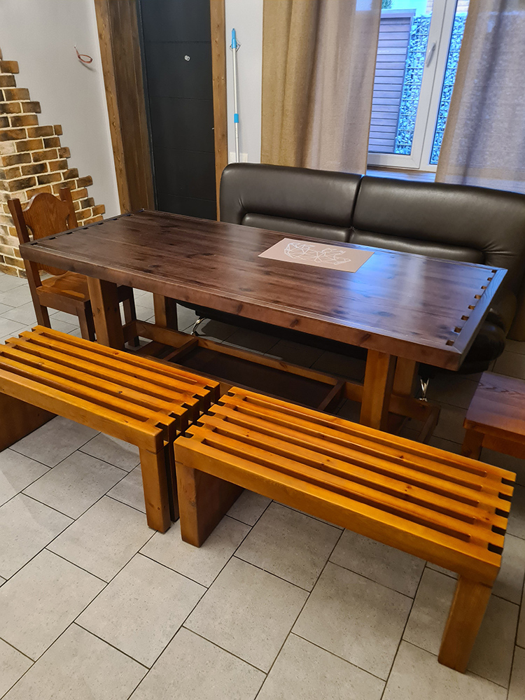 деревянный стол для бани